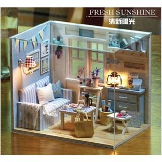 Mô hình nhà gỗ DIY – Fresh Sunshine (đã bao gồm mica che bụi)