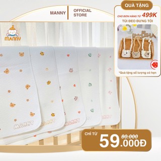  Tấm lót chống thấm MANNY trải giường cho bé nằm hoạ tiết 4D thoáng khí êm ái thấm hút tốt 