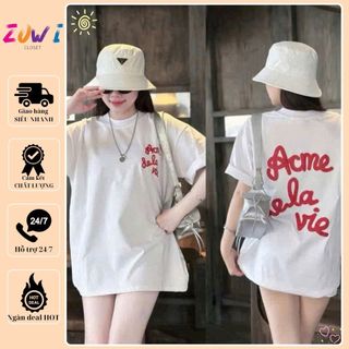  Áo phông nữ chữ lông nổi vải cotton mềm mát viền nẹp cổ chữ lông đáp nổi cả trước và sau HL34 
