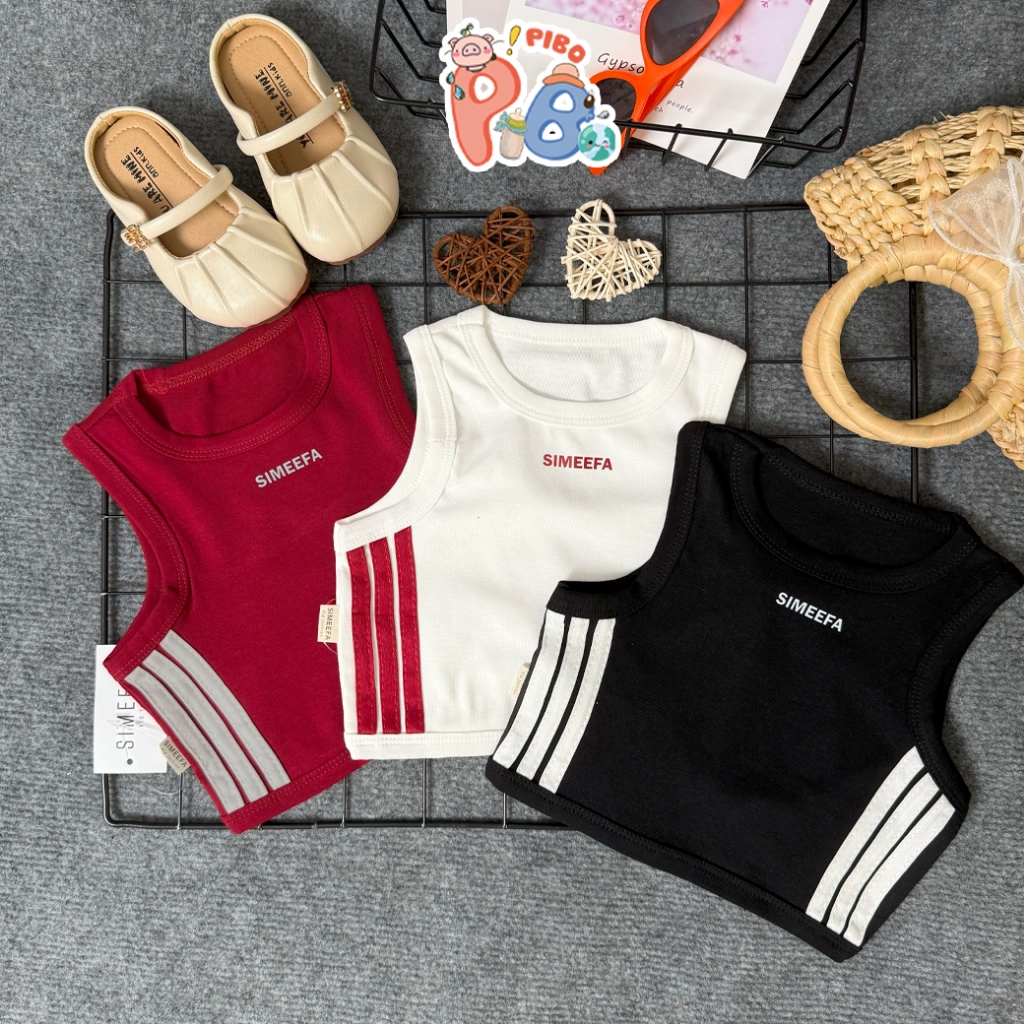 Áo Ba Lỗ Bé Gái Dáng Ngắn Phong Cách Thể Thao Năng Động, Thấm Hút Mồ Hôi Tốt - Babyboo- Pibo Store-T