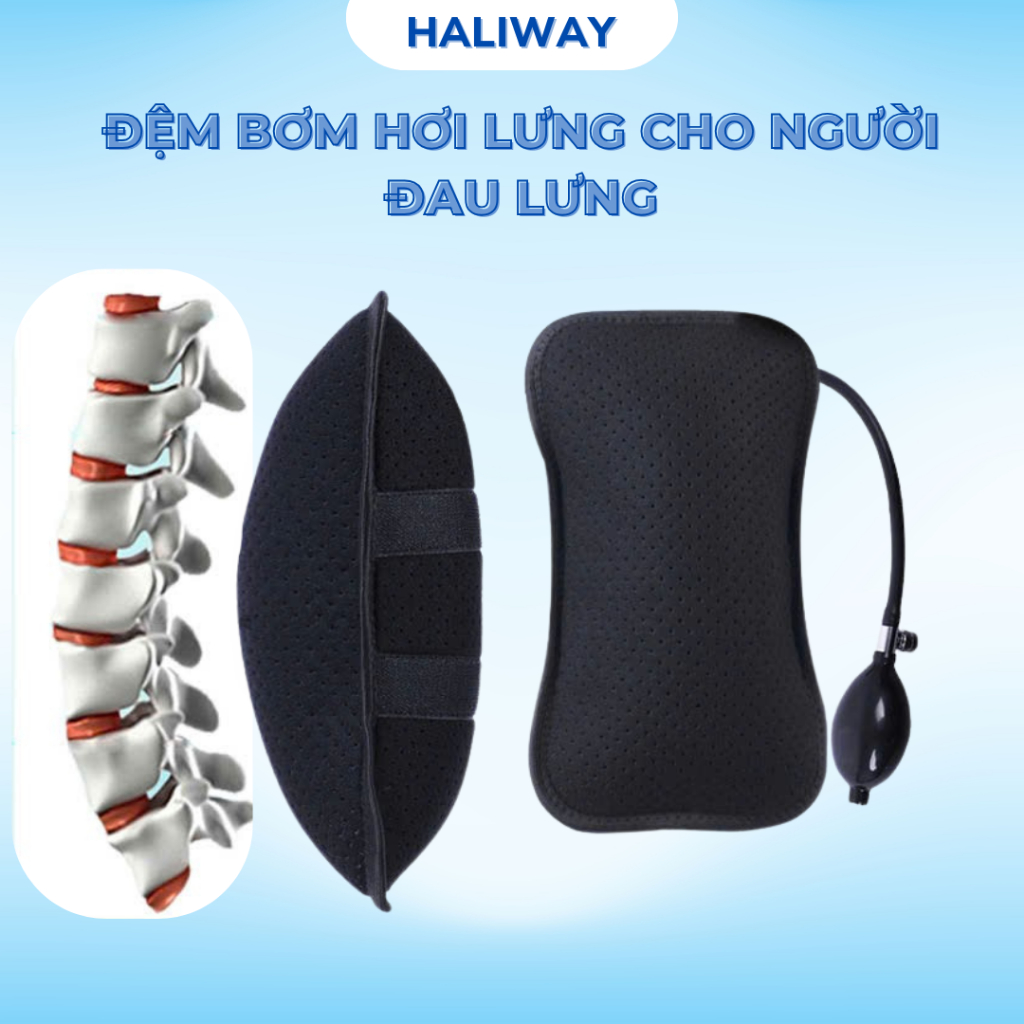 Bộ Đệm Đai Lưng HALIWAY Giúp Massage, Tăng Cường Hỗ Trợ Thắt Lưng, Thư Giãn Các Cơ Thắt Lưng