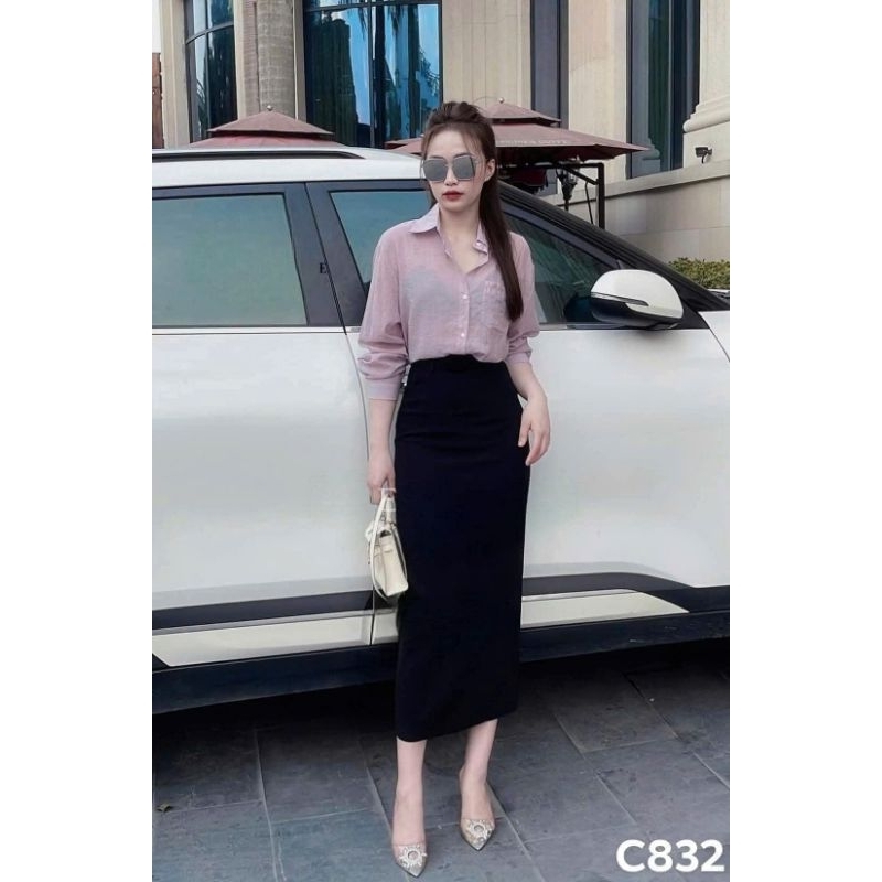 Chân Váy Bút Chì Cạp Liền dài 80 - 90cm Xẻ Sau chất UMI Hàn Co Giãn 4 chiều tôn V2 + V3 xịn xò