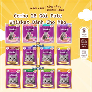 Combo 28 Gói Pate Whiskas Dành Cho Mèo Con, Mèo Trưởng Thành