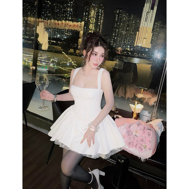 (40-80Kg) Đầm Váy Cúp Ngực Eo Corset Viền Ren Tùng Nhún Form Xoè (Có BigSize) UnihomeClothing CQ249 | BigBuy360 - bigbuy360.vn