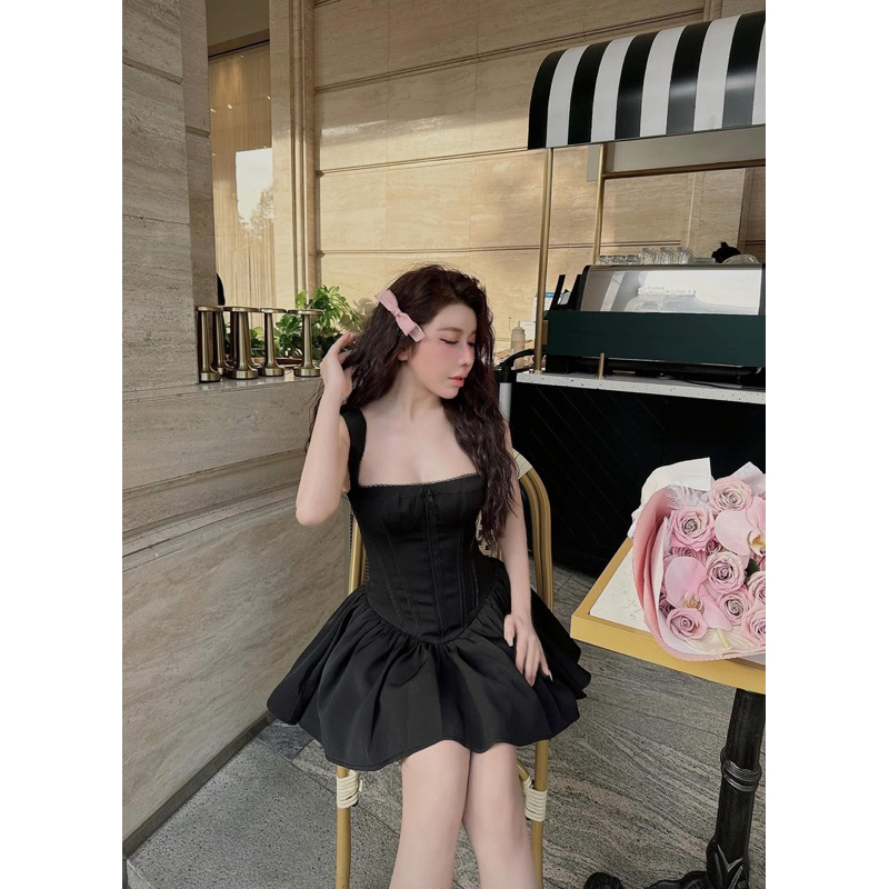 (40-80Kg) Đầm Váy Cúp Ngực Eo Corset Viền Ren Tùng Nhún Form Xoè (Có BigSize) UnihomeClothing CQ249 | BigBuy360 - bigbuy360.vn