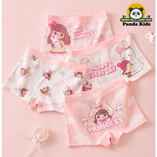 Combo 4 quần chíp đùi cho bé gái họa tiết Princess Hồng Cotton dễ thương, quần lót tam giác mềm mịn thoáng khí