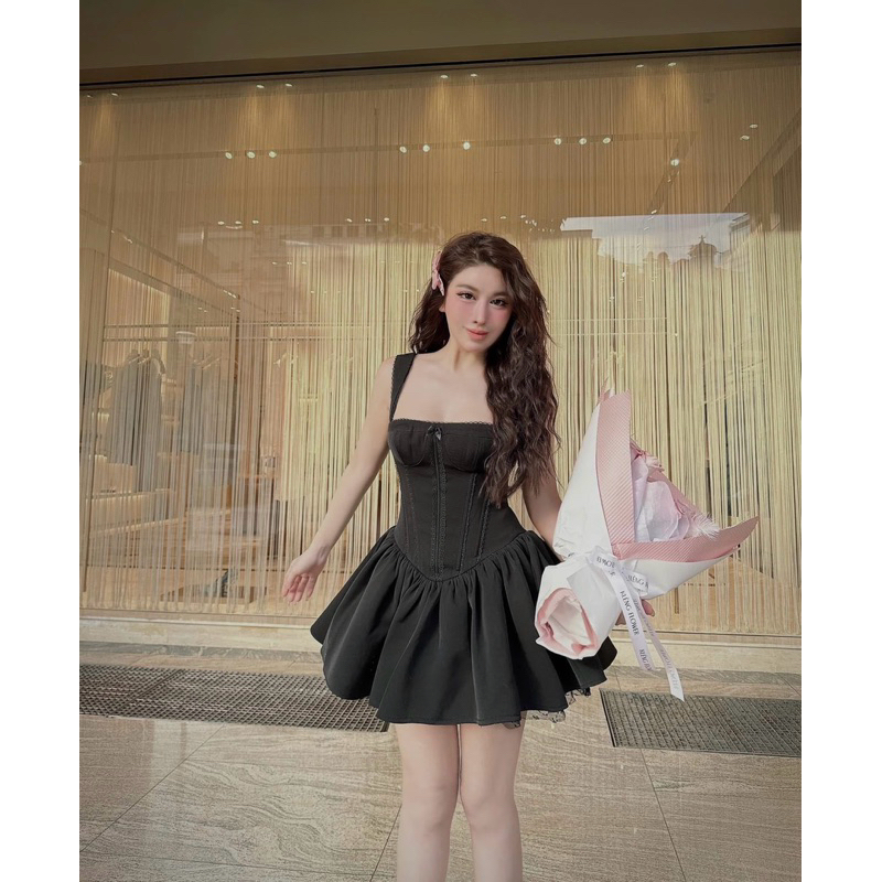 (40-80Kg) Đầm Váy Cúp Ngực Eo Corset Viền Ren Tùng Nhún Form Xoè (Có BigSize) UnihomeClothing CQ249 | BigBuy360 - bigbuy360.vn