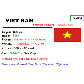 500 (Gross Weight) GRAM CÀ PHÊ ROBUSTA 100% RANG MỘC - DÀNH CHO PHA PHIN/PHA MÁY.