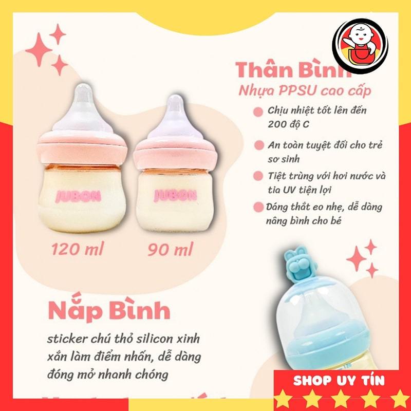 Bình sữa ppsu thỏ Jubon 90/120ml