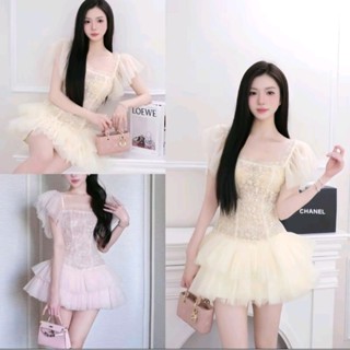 VÁY REN HOA TIỂU THƯ TAY CÁNH TIÊN PHỐI TÙNG LƯỚI 2 TẦNG SẾP LI SIÊU XINH,VÁY BÁNH BÈO (mặc đc2 kểu kèm quần bảo hộ rời)