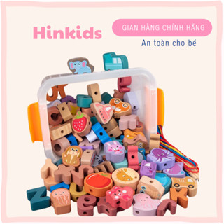 Bộ đồ chơi xâu hạt 64 chi tiết bằng gỗ nhiều chủ đề kèm hộp đựng- giúp phát triển tư duy cho bé