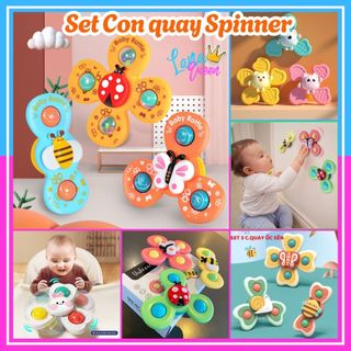  Set 3 đồ chơi con quay spinner  vui nhộn cho bé chơi lành mạnh chất liệu nhựa ABS an toàn - đồ chơi thông minh LanaQueen 