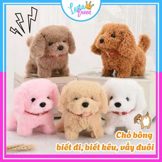 Chó bông biết đi, vẫy đuôi, biết kêu bibi cực cute - Đồ chơi chăm sóc thú cưng cho bé - LANA QUEEN