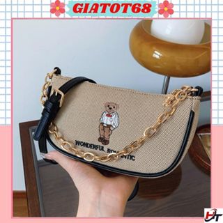  Túi xách nữ giá rẻ túi cầm tay đeo chéo phối dây xích vàng sang trọng đi làm đi chơi Giatot68 918 
