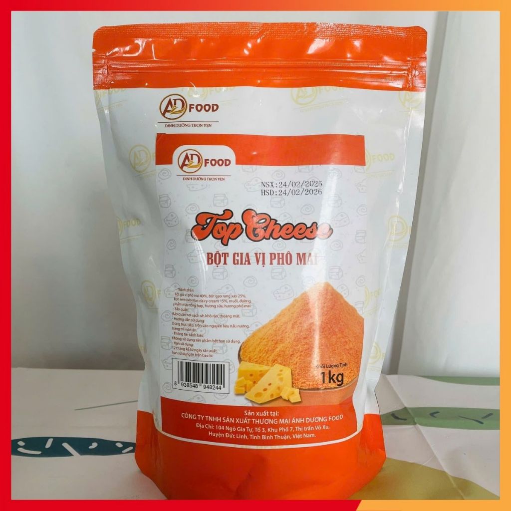 1KG Bột phô mai Top Cheese/Supper Cheese/Hàn Quốc