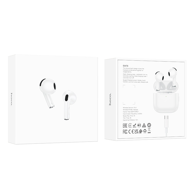 [Tặng kèm Sticker] Tai nghe Bluetooth v5.4 Hoco nhỏ gọn chính hãng Smartcom phân phối - EW78 | BigBuy360 - bigbuy360.vn