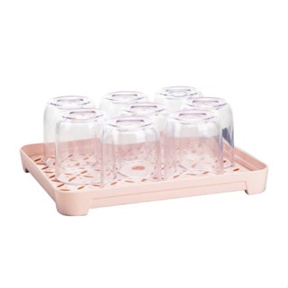 Khay úp cốc để bàn uống nước chất liệu nhựa cao cấp PTLUXURY Giá úp cốc có khay hứng nước khô ráo, tiện dụng