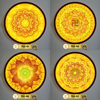 Đèn Hào Quang Chuyển Động 3D In UV Tranh Trúc Chỉ, Treo Tường Trang Trí Bàn Thờ Gia Tiên Và Tượng Phật CTCC-01