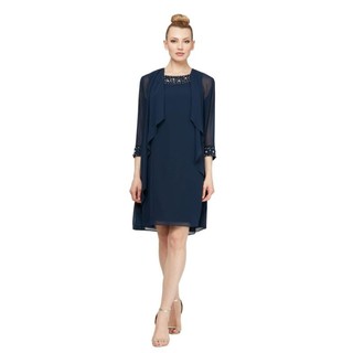 Áo đầm dự tiệc jacket nhiều tầng chiffon đính cườm IGNITE EVENINGS,vnxk, xuất dư xịn