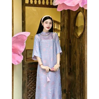 Set Áo Dài Cách Tân Dáng Suông Lụa Tằm