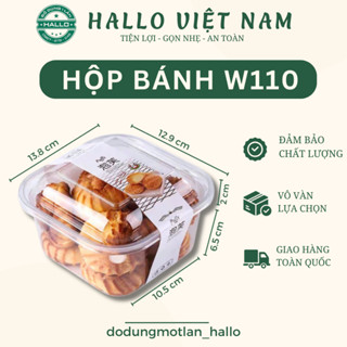  50 Hộp nhựa W110 đựng bánh mousse bánh lạnh tiramisu bánh phô mai cháy bánh các loại 650ml 
