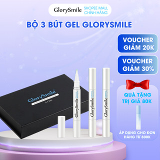 Set 3 bút gel làm trắng răng GlorySmile sử dụng tại nhà, loại bỏ mảng bám, tẩy vết ố vàng, không gây ê buốt, an toàn