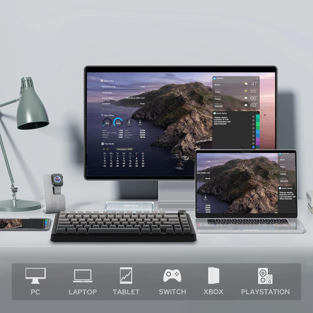 Bàn Phím Cơ Không Dây AULA F75 MAX Có Màn Hình LCD Hỗ Trợ Hotswap LED RGB 3 Mode Kết Nối Chính Hãng | BigBuy360 - bigbuy360.vn