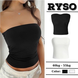  Áo Ống Cúp Ngực Dài Trơn Basic  Áo Quây Ngang Thun Gân Co Giản   Không Mút   RYSO 
