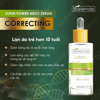 Serum Bielenda Super Power Mezo Skin Clinic Moisturizing cấp nước, dưỡng ẩm căng bóng, mờ thâm