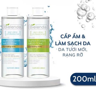 Serum Bielenda Super Power Mezo Skin Clinic Moisturizing cấp nước, dưỡng ẩm căng bóng, mờ thâm
