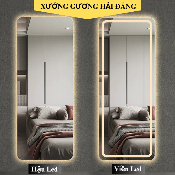 Gương Toàn Thân Hình Chữ Nhật Cảm Ứng Đèn Led