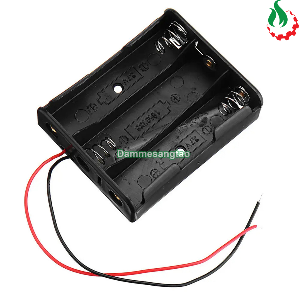 Đế pin 3 pin 18650 mắc nối tiếp có lò xo