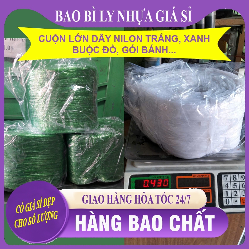 dây nilong màu trắng, xanh không mùi dai , buộc đồ thay dây gói bánh.