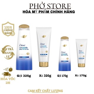 Combo Dầu Gội, Kem Xả Dove Ceramide Phục hồi hư tổn 325g,320g,170g