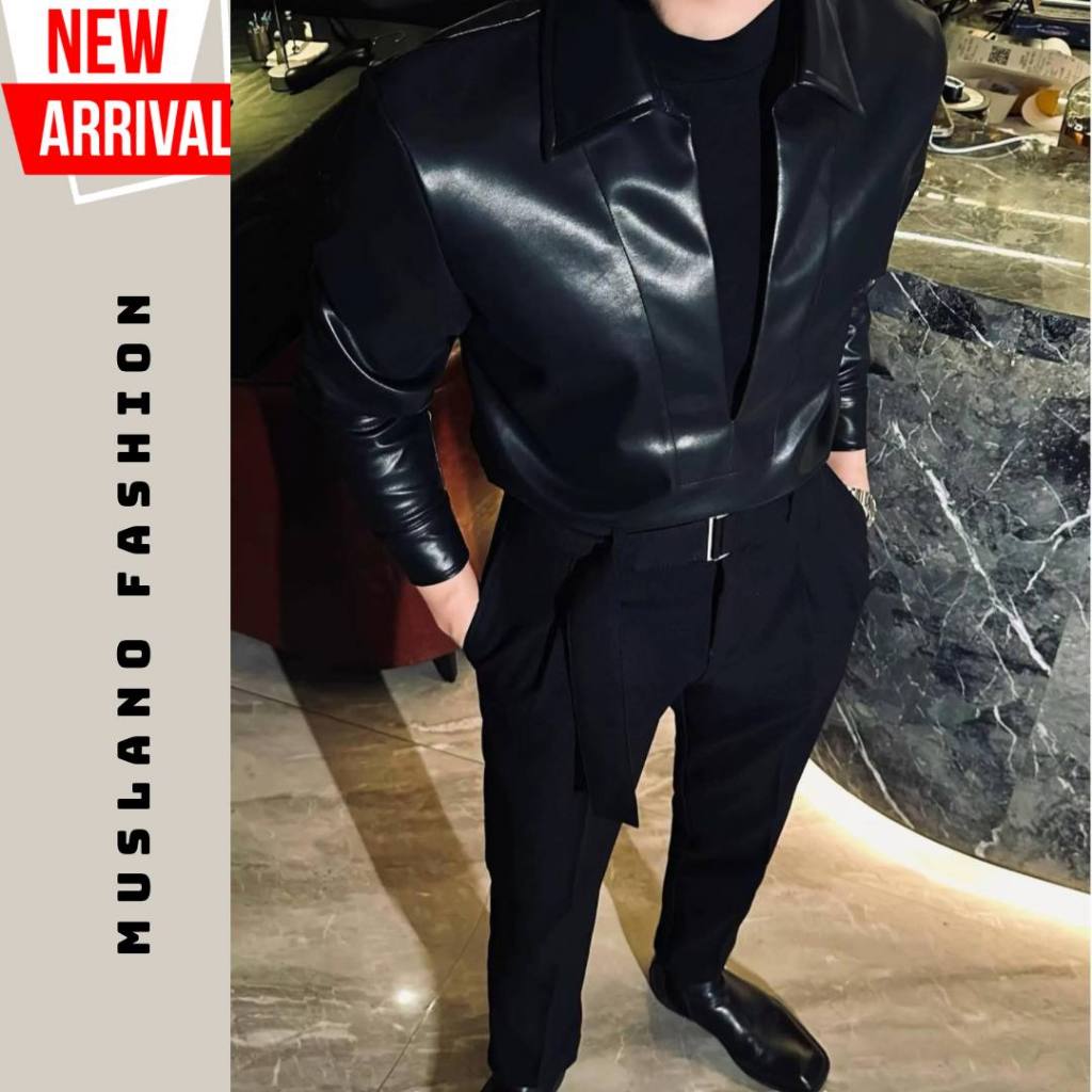 Áo sơ mi da cổ V style lịch lãm, phóng khoáng mã V812 by Muslano Fashion