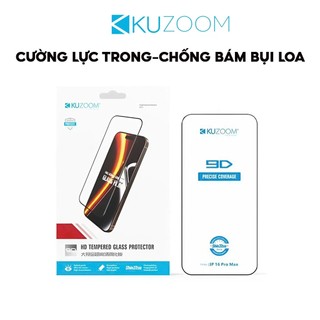  Kính Cường Lực 9D Trong Suốt Full Màn Chính Hãng KUZOOM Bảo Vệ Màng Loa Dùng Cho Điện Thoại X-11-12-13-14-15-16-Promax 