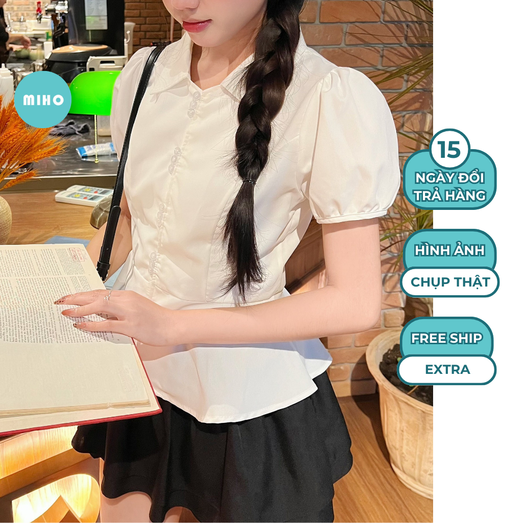 Áo sơ mi kiểu tay bồng cúc nhỏ Miho House | BigBuy360 - bigbuy360.vn