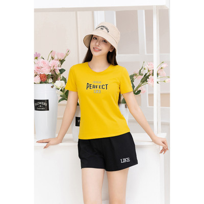 Bộ quần áo thun nữ dáng vừa NB26 in chữ Perfect Loza VP336
