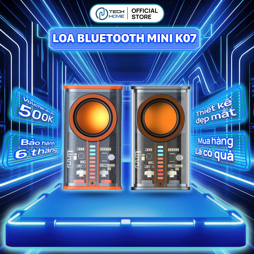 Loa bluetooth mini K07 TechHome nhỏ gọn, âm thanh đa chiều - DT1141