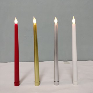  🌤️ Nến Điện Tử Cây Đơn Trang Trí 27cm Màu Trắng Gold Bạc Đỏ Cắm Chân Nến Trang Trí Tiệc Tùng 