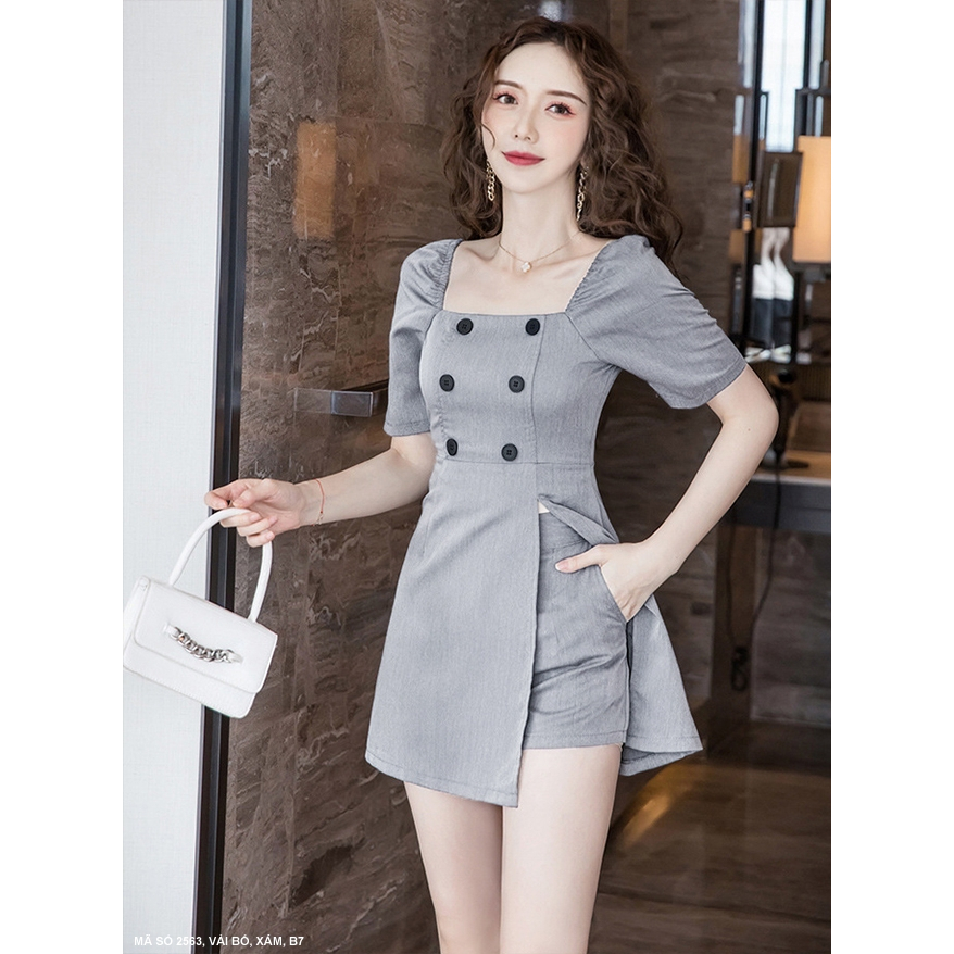 ✨ MyDu Shop | Set Bộ Cổ Vuông Đính Nút – Thanh Lịch Chuẩn Gu – MS 2563 ✨