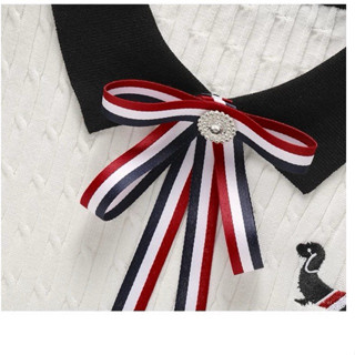 @THUHANH - Tag cài áo ( chỉ nơ cài áo, KHÔNG KÈM ÁO) kẻ xinh xắn phong cách Hàn Quốc