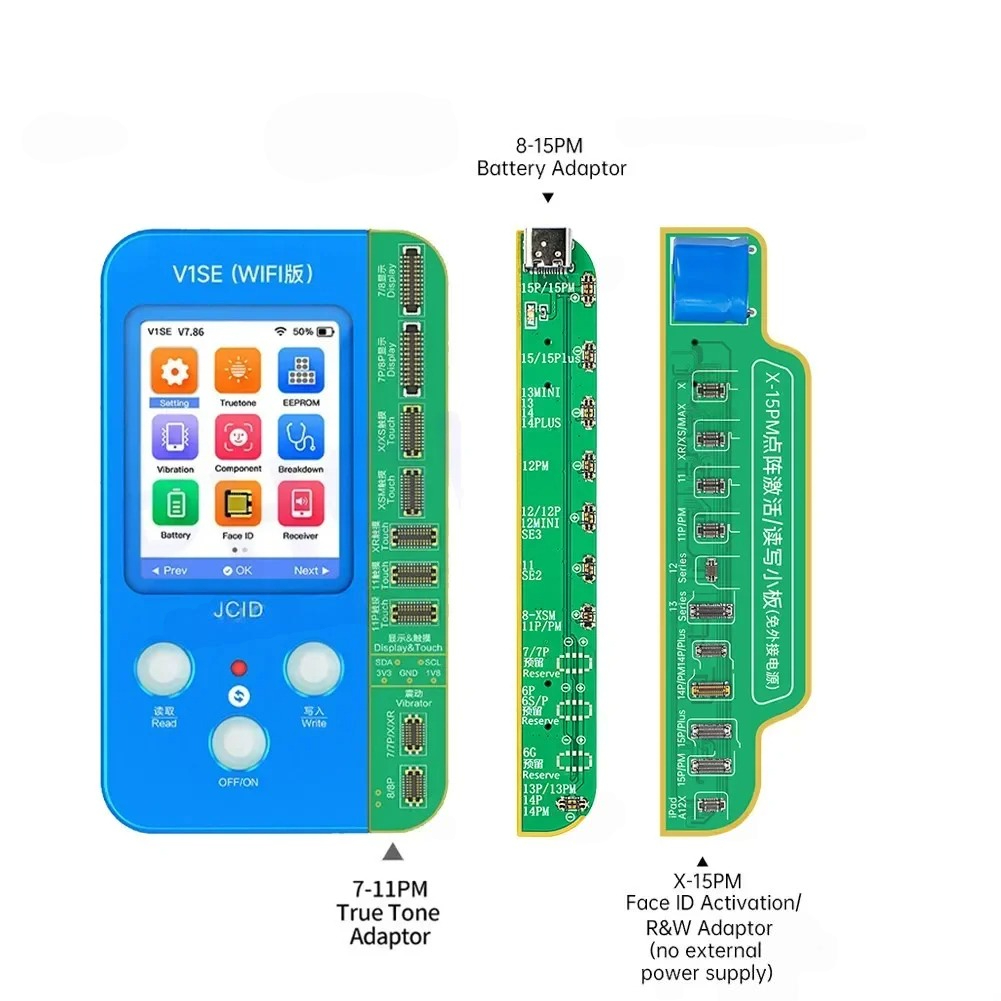 Bộ thiết bị sửa chữa dùng để nạp và truyền dữ liệu cho pin, màn và FaceID điện thoại JCID V1SE
