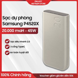 Chính hãng - Pin sạc dự phòng 20000mAh Type C PD 45W Samsung EB-P4520 - Bảo hành 6 Tháng