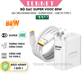 Bộ Củ và Dây Cáp Sạc Siêu Nhanh Oppo 80W Super Vooc, Chuẩn Sạc Nhanh Super Vooc, Dùng Cho Oppo/Realme/Oneplus