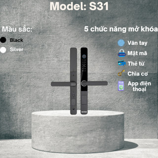 Khoá vân tay SAIYANAI S31 - Chuyên lắp cho cửa nhôm hệ cửa nhựa lõi thép hoặc cửa có đố rộng nhỏ