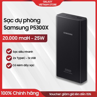 Pin sạc dự phòng Samsung EB P5300x 20000mAh 25W - Hàng chính hãng