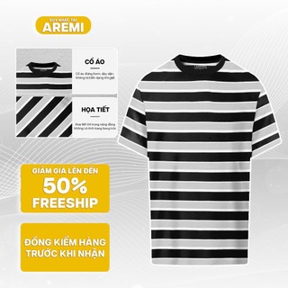 Áo thun nam tay ngắn  AREMI chất liệu cotton co giản thiết kế họa tiết dệt tinh tế ATS0088 