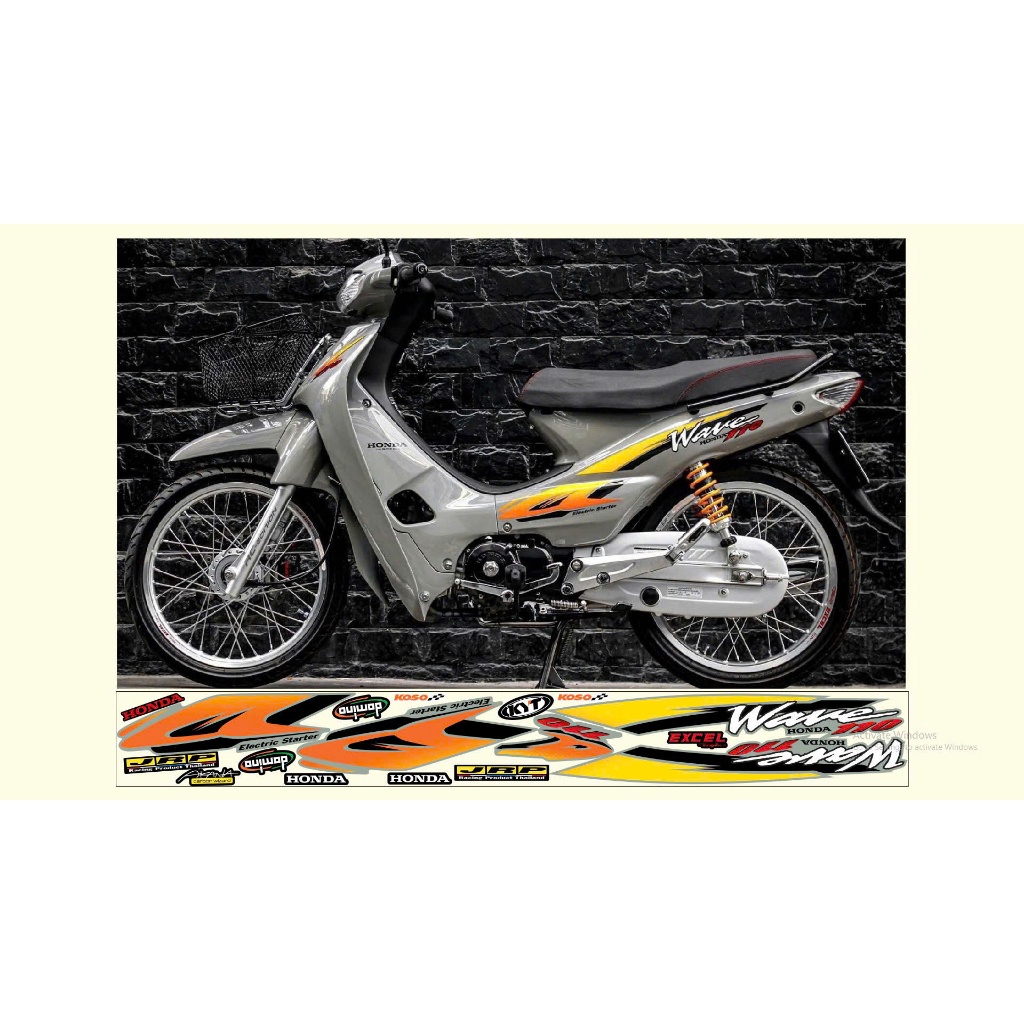 TEM CHẾ WAVE NHỎ WAVE 110 XÁM TEM VÀNG DECAL 3 LỚP BỀN MÀU