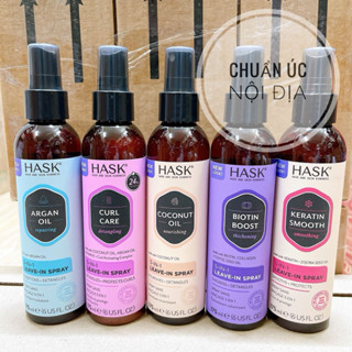 Xịt dưỡng tóc phục hồi tóc hư tổn Hask Keratin, Argan oil 5-in-1 Leave-in Spray 175ml